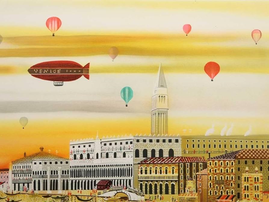 Isabel Baillenによる美しいイタリア、ベニスの風景 リトグラフ Isabel Baillenによる美しいイタリア、ベニスの風景 リトグラフ